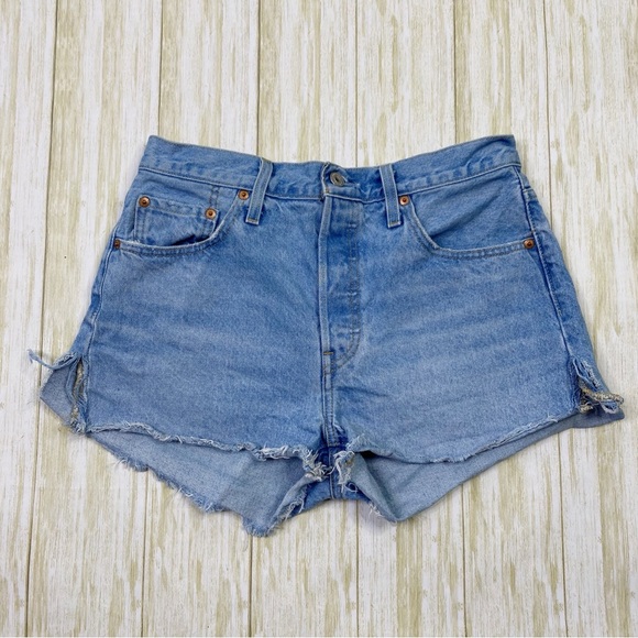 Levi's Pants - Levi’s 501 Medium Wash Button Fly Denim Cut Off Shorts